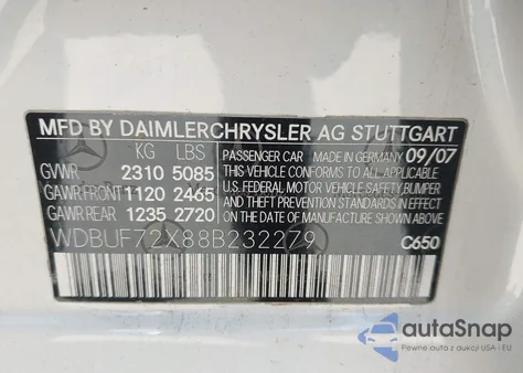 2008 Mercedes-Benz E 550 z USA, uszkodzony, nr VIN WDBUF72X88B232279